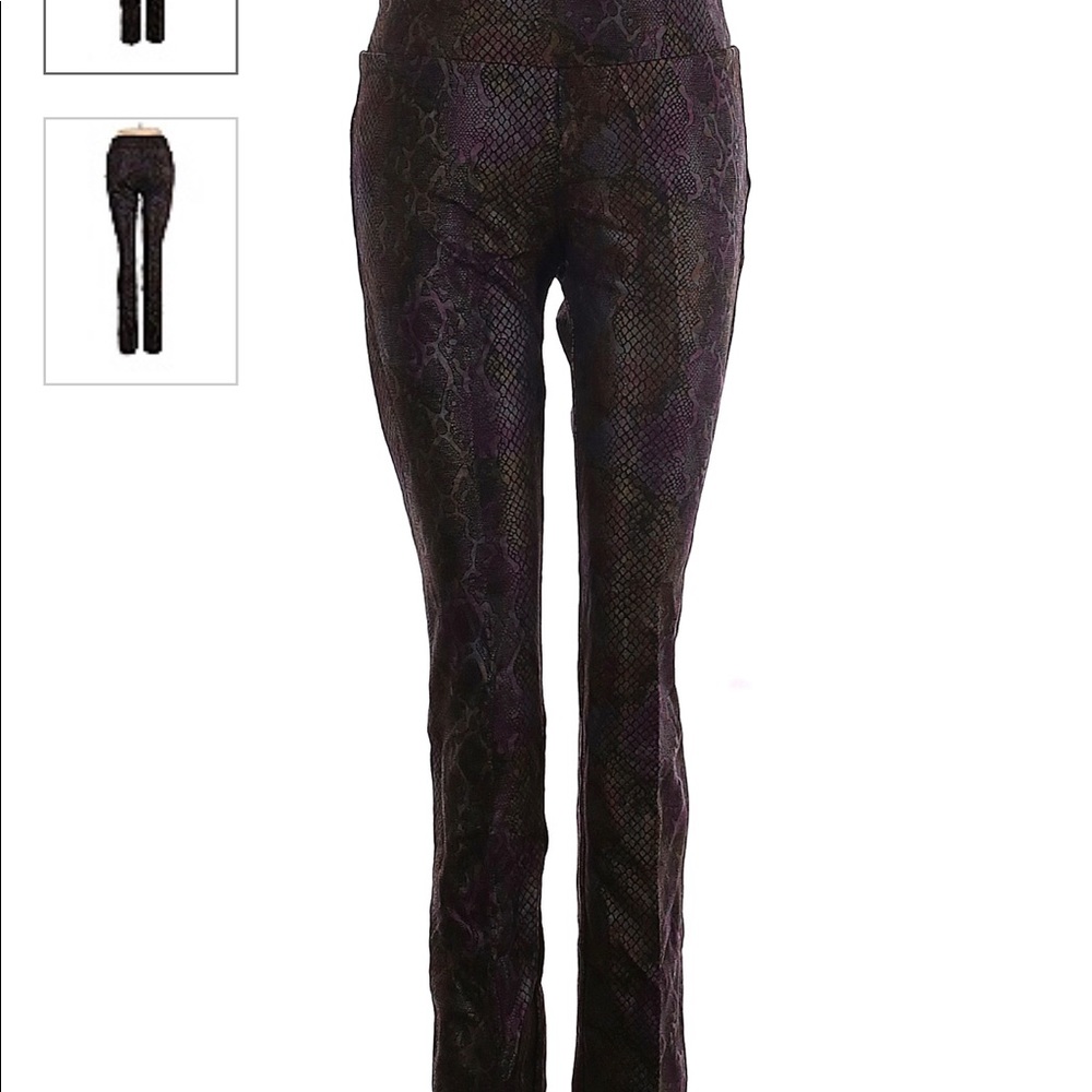Lena Gabrielle size 4 stretch lizard purple and green pants